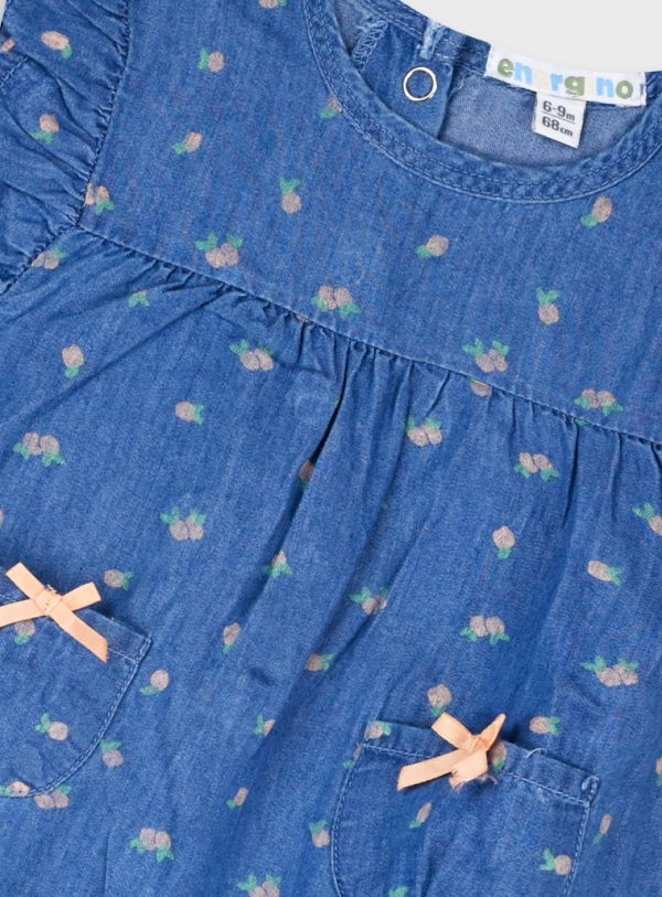 Denim romper for baby girls (0 - 18 months)