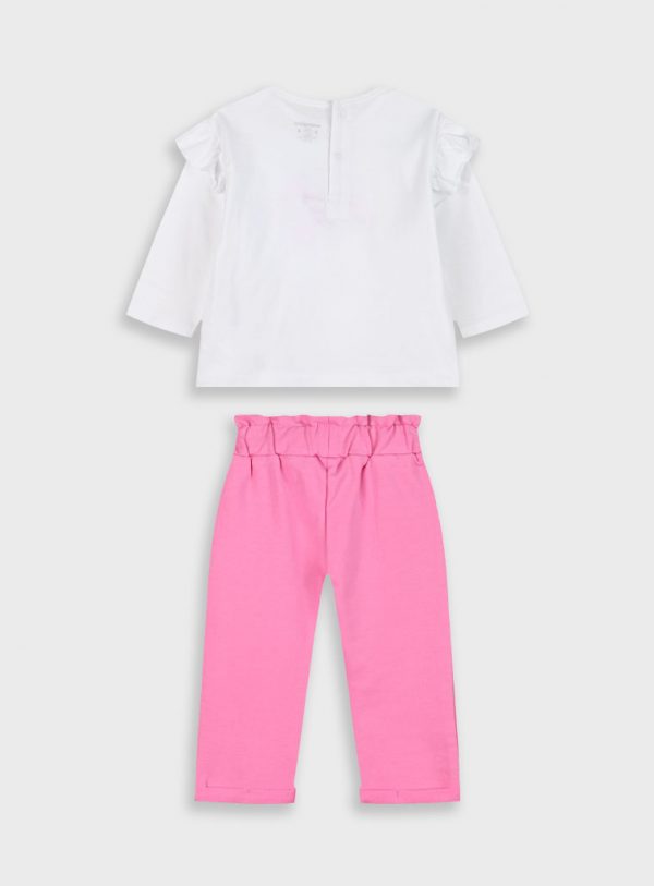 Set long sleeved t-shirt with pants for baby girls (3 - 18 months)