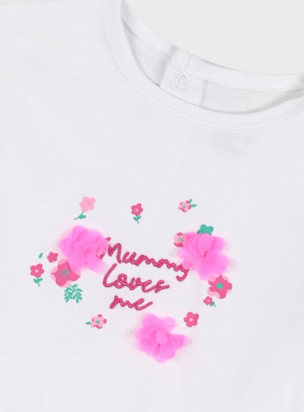 Set long sleeved t-shirt with pants for baby girls (3 - 18 months)