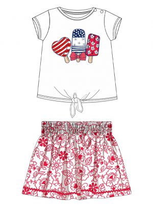 Set t-shirt and skirt for baby girls (6 months - 5 years)