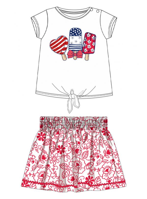Set t-shirt and skirt for baby girls (6 months - 5 years)