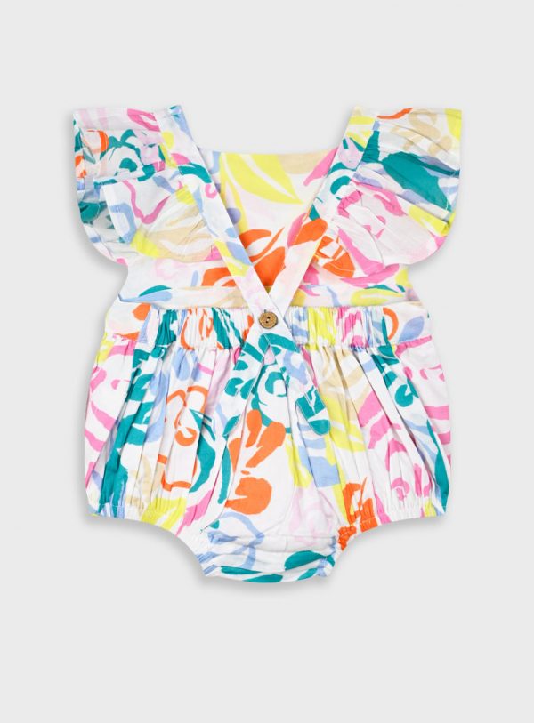 Printed romper for baby girls (3 - 18 months)