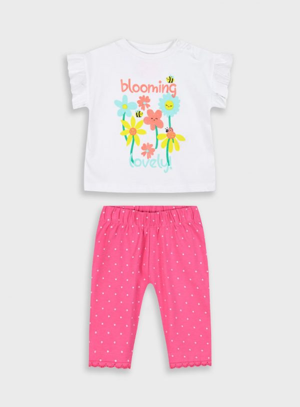 Set t-shirt with leggings for baby girls (3 - 18 months)