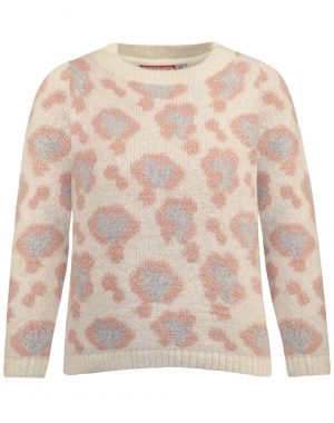 Leopard knitted pullover for girls