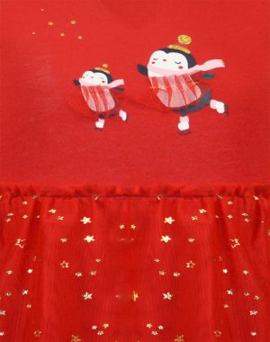Girl΄s christmas dress with matching hairband