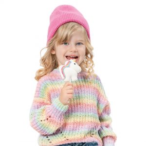 Mulitcolour knit sweater for girls