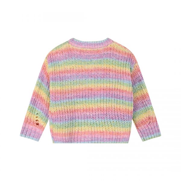 Mulitcolour knit sweater for girls
