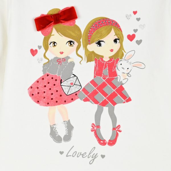 Shirt with print and frills for girls