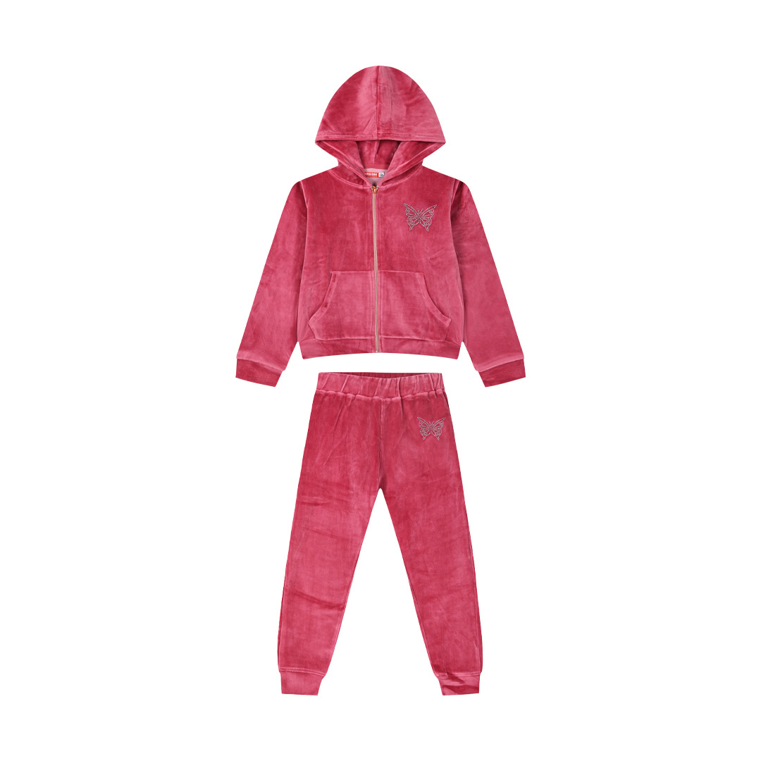 Velvet tracksuit set for girls Kids Garden