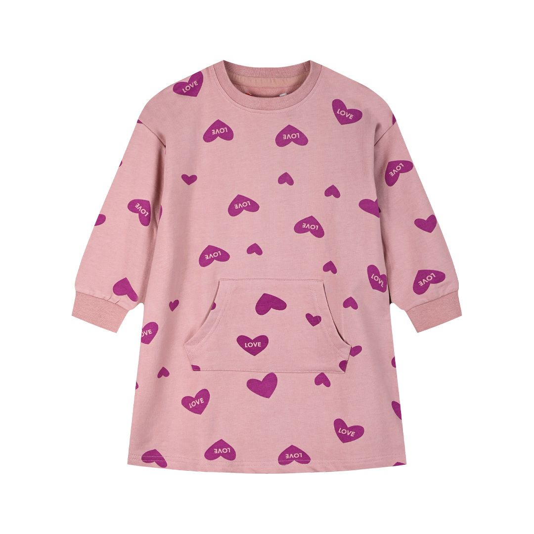 Εμπριμέ φούτερ φόρεμα για κορίτσι Εμπριμέ φούτερ φόρεμα για κορίτσι