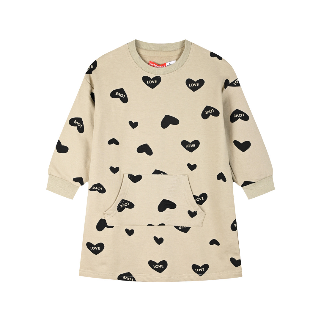 Εμπριμέ φούτερ φόρεμα για κορίτσι Εμπριμέ φούτερ φόρεμα για κορίτσι