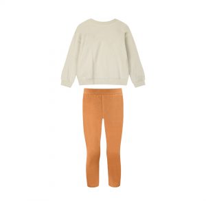 Set shirt with metallic print and leggings for girls