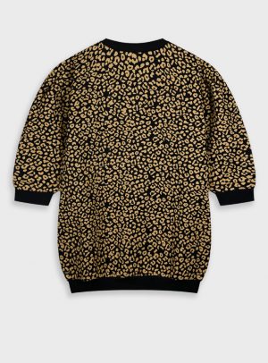 Leopard print fleece dress