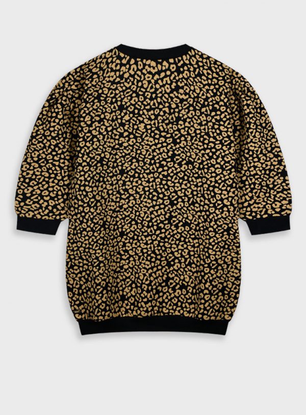 Leopard print fleece dress