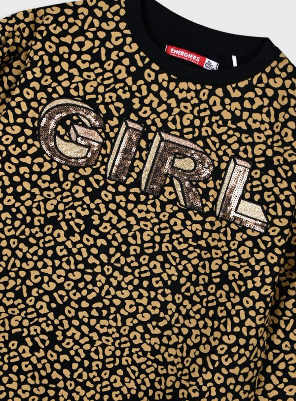 Leopard print fleece dress