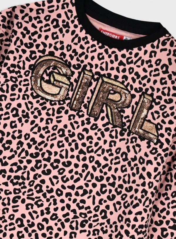 Leopard print fleece dress