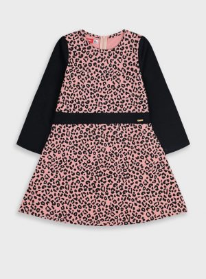 Leopard print fleece dress