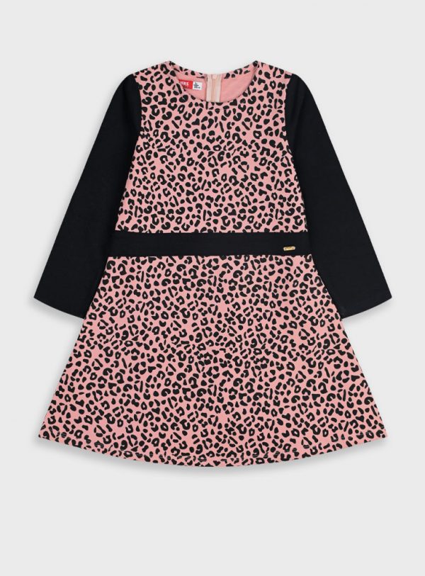 Leopard print fleece dress