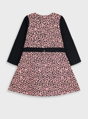 Leopard print fleece dress