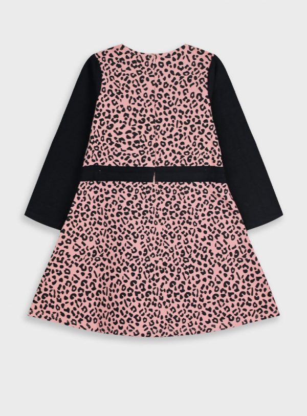 Leopard print fleece dress