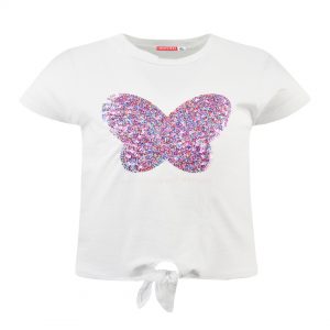 Girl's shirt with butterfly made of sequins