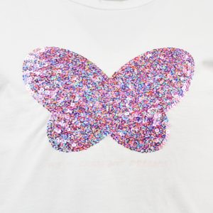 Girl's shirt with butterfly made of sequins