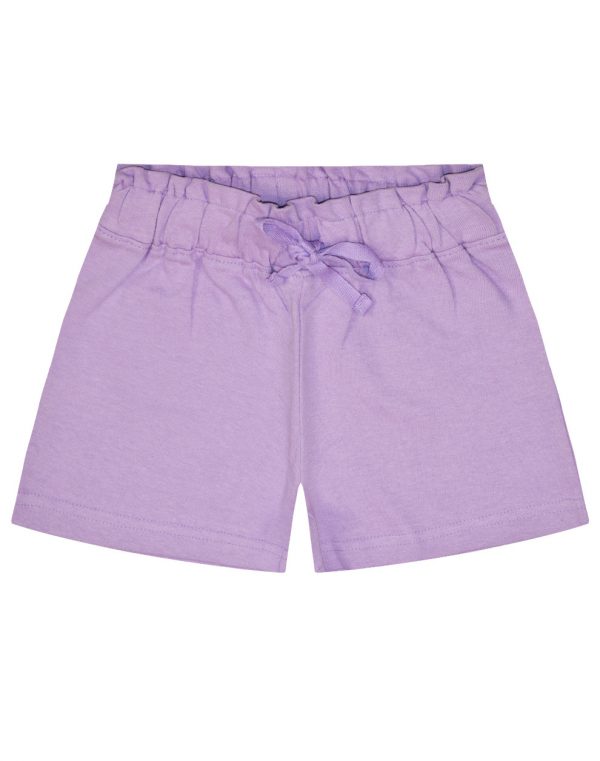 Girl΄s solid colour jersey shorts with pockets