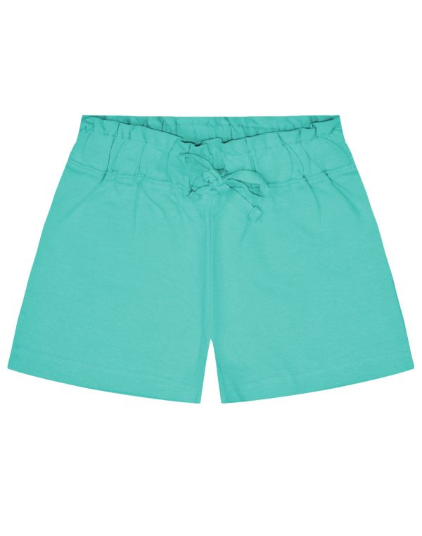 Girl΄s solid colour jersey shorts with pockets