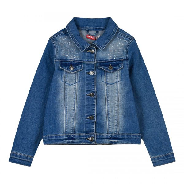 Girl΄s jean jacket with rhinestones