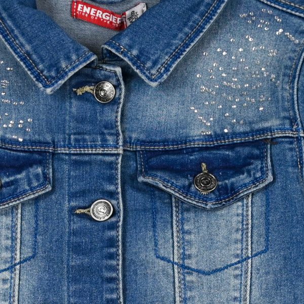 Girl΄s jean jacket with rhinestones