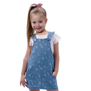 Girl΄s 2 piece set with shirt and jean dress