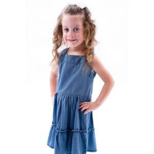 Παιδικό αμάνικο τζην φόρεμα για κορίτσι
