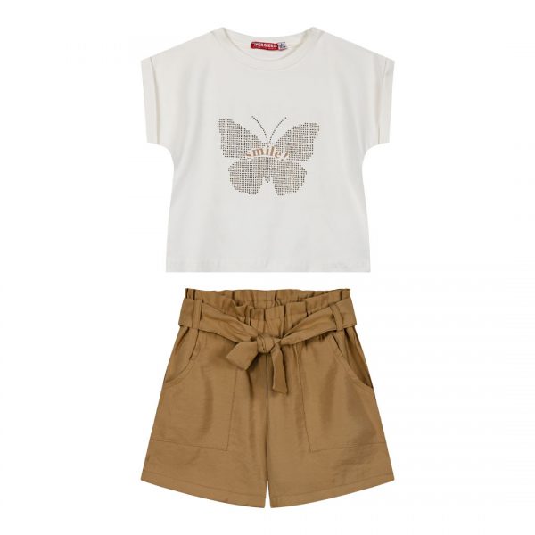 Girl΄s 2 piece set with rhinestones