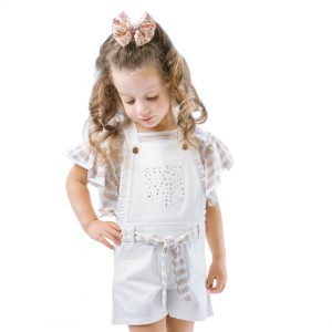 Girl΄s 2 piece set with shirt and dungarees