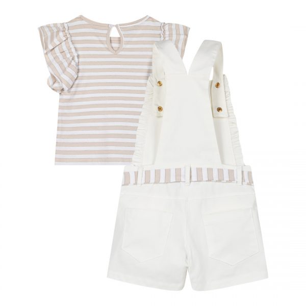 Girl΄s 2 piece set with shirt and dungarees