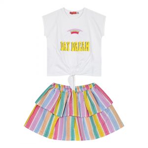 Girl΄s 2 piece set with print and embroidery