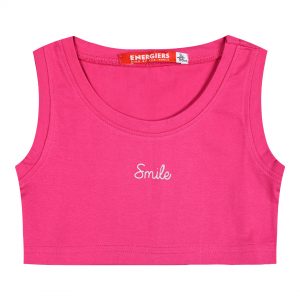 Girl΄s crop top with glitter print