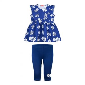 Girl΄s 2 piece set with floral shirt
