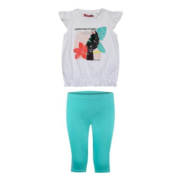 Girl΄s 2 piece set with print and sequins