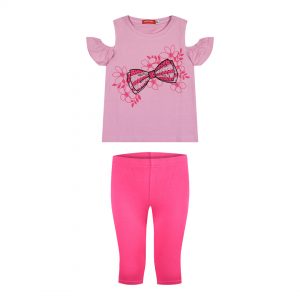 Girl΄s 2 piece set with print and rhinestones