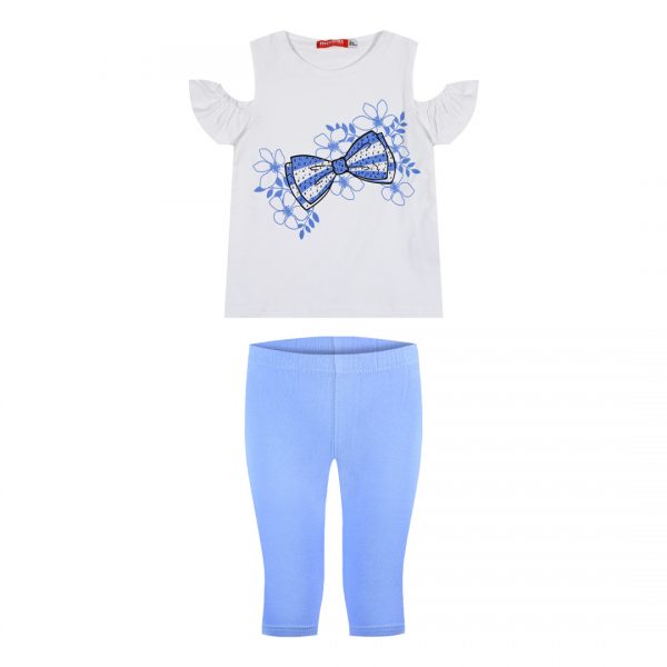 Girl΄s 2 piece set with print and rhinestones