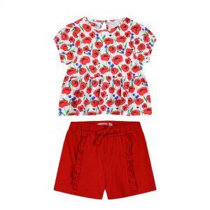 Girl΄s 2 piece set with floral shirt