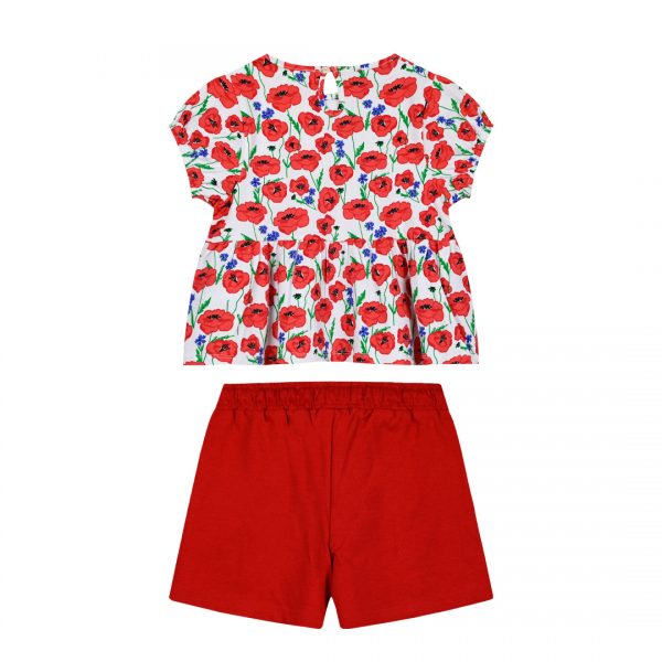Girl΄s 2 piece set with floral shirt