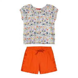 Girl΄s 2 piece set with printed shirt