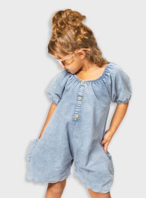 Denim jumpsuit for girls