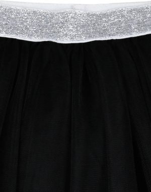 Solid color tulle skirt with silver elastic for girl