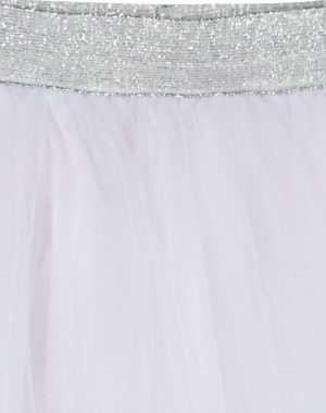 Solid color tulle skirt with silver elastic for girl