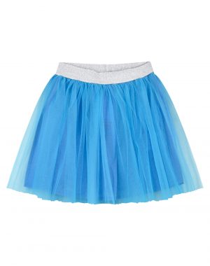 Solid color tulle skirt with silver elastic for girl