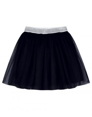 Solid color tulle skirt with silver elastic for girl