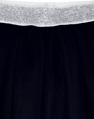 Μονόχρωμη φούστα με τούλι και ασημί λάστιχο για κορίτσι